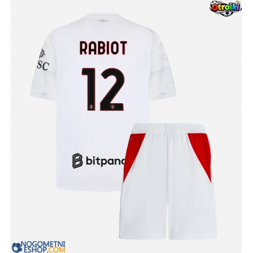 Otroški Nogometni dresi AC Milan Adrien Rabiot #12 Gostujoči 2026-27 Kratek Rokav (+ Kratke hlače)